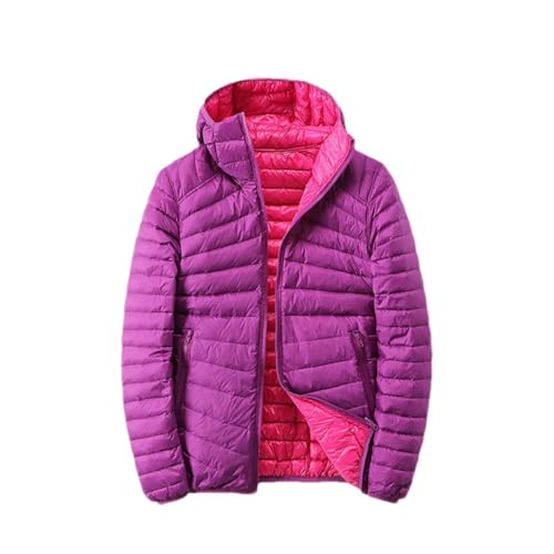 Damen Daunenjacke Reversible Daunenjacke Damen Reise Wendejacke, Violett / Rosa, 38 von Generic