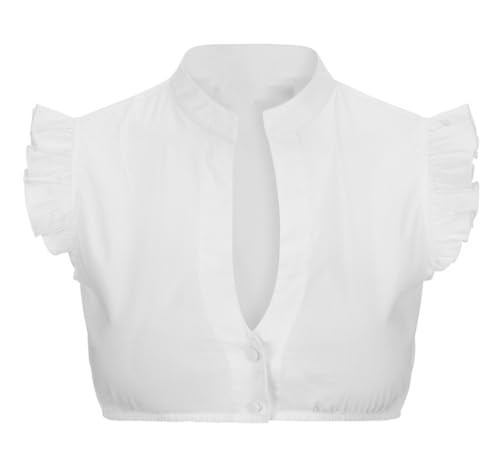 Damen Dirndl Bluse Spitze Dirndlbluse Weiß Hochgeschlossene Trachtenbluse Dirndl Bluse Damen Dirndlbluse Kurzarm Dirndlblusen Spitzenbluse Dirndl Trachtenbluse Für Bayrische Tracht Oktoberfest von Generic