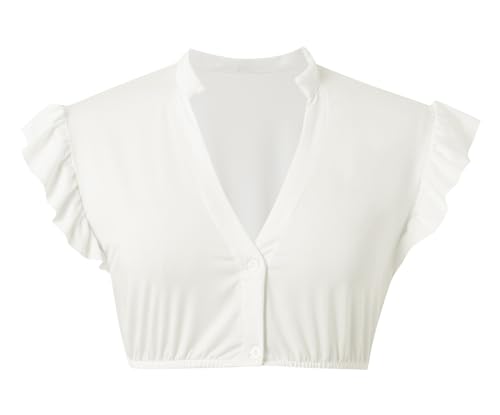 Damen Dirndl Bluse Spitze Dirndlbluse Weiß Hochgeschlossene Trachtenbluse Dirndl Bluse Damen Dirndlbluse Kurzarm Dirndlblusen Spitzenbluse Dirndl Trachtenbluse Für Bayrische Tracht Oktoberfest von Generic