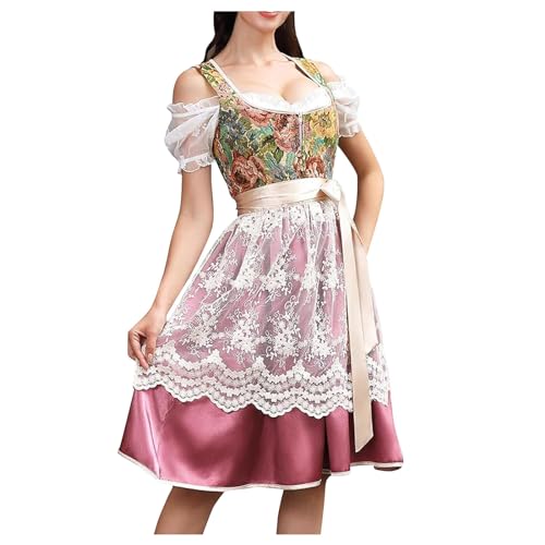 Damen Dirndl-Komplettsets - Dirndlschürze Grün Dirndl Bluse Damen Midi Oktoberfest Trachtenkleid Cosplay Kleidung Set Hochwertige Verarbeitung Plus Size Dirndl Super Schönes Dirndl In 2024 von Generic