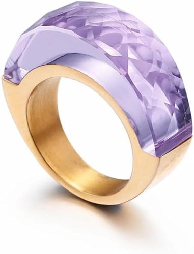 Damen Edelstahl Boho Gold Silber Farbe Multi-Color Kristallglas Eheringe Schmuck von Generic