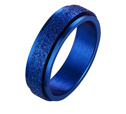 Damen Edelstahl Spinner Ring Sandstrahl Finish Ehering 6MM/8MM von Generic