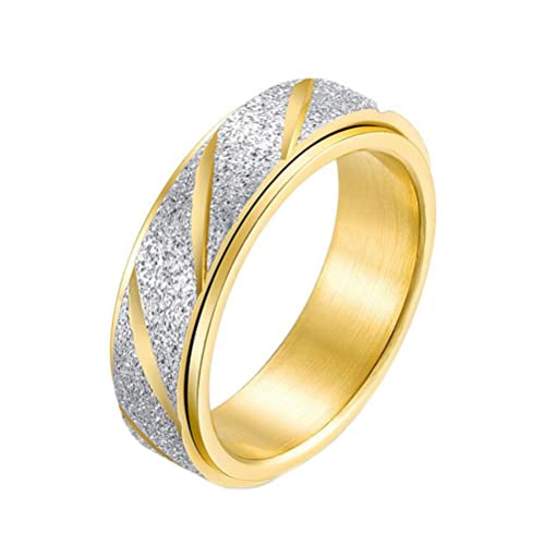 Damen Edelstahl Spinner Ring Sandstrahl Finish Ehering 6MM/8MM von Generic