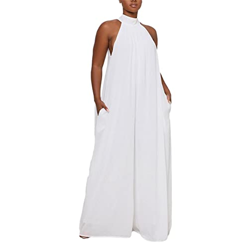 Damen Einfarbig Casual Chiffon Loose Temperament Plus Size Jumpsuit Jumpsuit Damen Kurz Schwarz Elegant von Generic