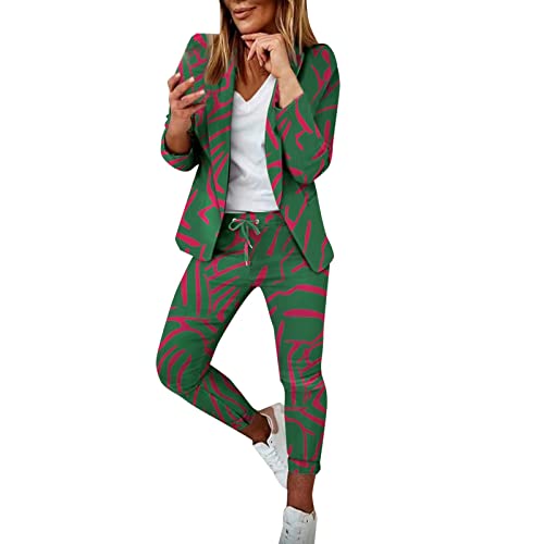 Damen Elegant Business Anzug Set Hosenanzug Damen Elegant Business Anzug Set Hosenanzug Blazer Hose 2-teilig Anzug Karo Kariert Zweiteiler Slimfit Streetwear Festlich Sportlich Hosenanzug von Generic