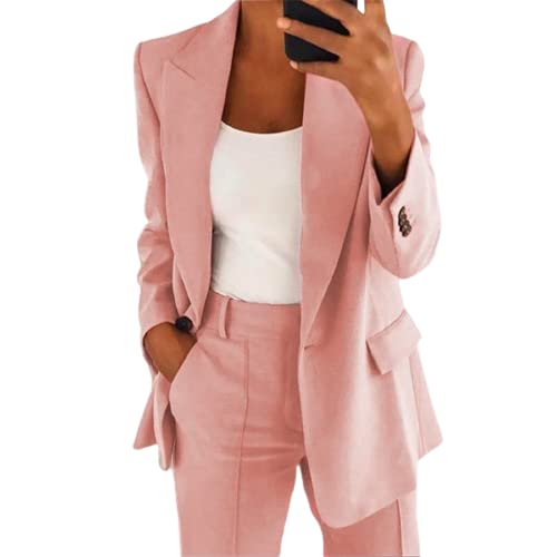 Damen Elegant Business Anzug Set Hosenanzug Damen Elegant Business Anzug Set Hosenanzug Blazer Hose 2-teilig Anzug Karo Kariert Zweiteiler Slimfit Streetwear Festlich Sportlich Hosenanzug von Generic