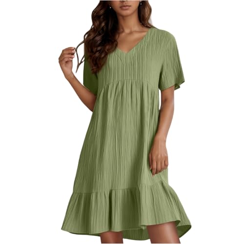 Damen Elegantes Outfit Kleid mit Blumen strandtunika Sommer a Linie Sommerkleid Curvy Strandkleid maxikleid Boho von Generic