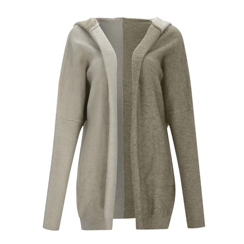Damen Fashion Casual Oversized Open Front Batwing Langarm Grobstrick Strickjacken Pullover Oberbekleidung Mäntel von Generic