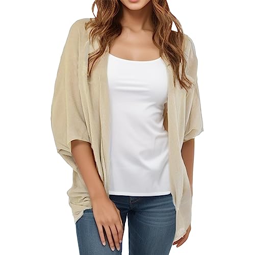 Damen Festlich Bolero Elegant Chiffon Strickjacke 3/4 Ärmel Bolerojacke Leichte Sommerjacke zum Kleid für Hochzeit Damen Cardigan von Generic