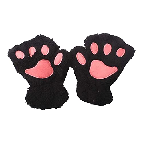 Damen Fingerlose Handschuhe, Dicken Plüsch Handschuh Finger handschue, Damen Warmen Katze Claw Bear Pfote Plüsch Fäustlinge, Winter Fausthandschuh für Mädchen Frauen von Generic