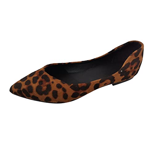 Damen Flache Ballerinas Mit Komfort Einlegesohle Leopardenmuster Flache Bequeme Flache Freizeitschuhe Bequeme Mokassins von Generic