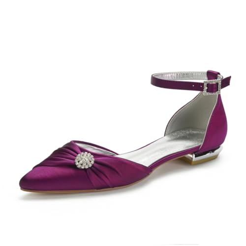 Damen Flats Spitzer Zehenpartie Bridal Partei Abendschuhe Sommer Flach Brautschuhe Flach Kleid Schuhe 1.5Cm,Lila,38 EU Damen Flats Spitzer Zehenpartie Bridal Partei Abendschuhe Sommer Flach Brautschuhe Flach Kleid Schuhe 1.5Cm,Lila,38 EU von Generic