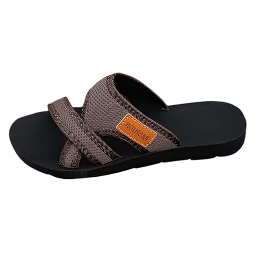 Damen Flip Flops Bequeme Strandschuhe Sommer Hausschuhe Leichte Stofflatschen Outdoor Freizeitschuhe Trendige Sommermode (Coffee, 37) von Generic