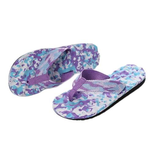 Damen Flip Flops Bunte Strand Slippers Bequeme Flach Badelatschen Freizeit Sommer Zehentrenner Schlappen Elastisch Sommerschuhe Stoff Weich Beach Slide Sandalen von Generic