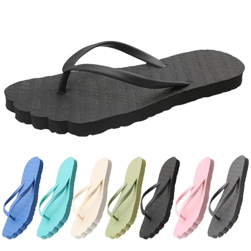 Damen Flip Flops Leichte Zehentrenner Lässige Flache Schlappen Dusch Badelatschen Rutschfest Badeschuhe Casual Beach Frauen Slipper Outdoor Schwimmbad Strand Hausschuhe Damenschuhe von Generic