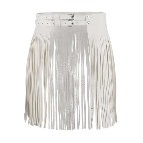 Damen Fransen Rock GüRtel, Quaste Rock Mode Kunstleder TaillengüRtel Punk Gothic Leder Rock Cinch TaillengüRtel Festival Outfit Rave für Bikini Club Party Tanzrock Partykleid Damenrock Unterrock von Generic