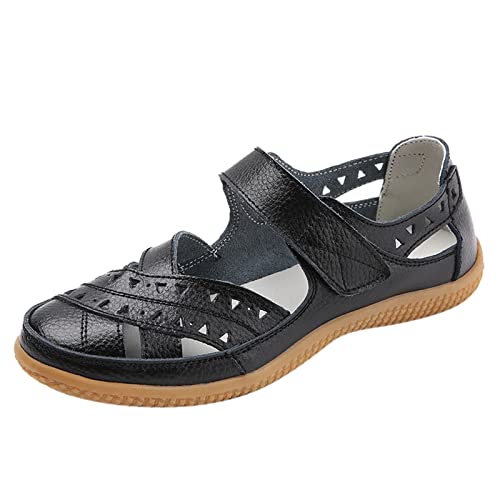 Damen Freizeitschuhe Atmungsaktiv Leicht Bequem Sportlich Unisex Sneaker Flach Mesh Schnürer Outdoor Walking Schuhe (Black, 41) von Generic