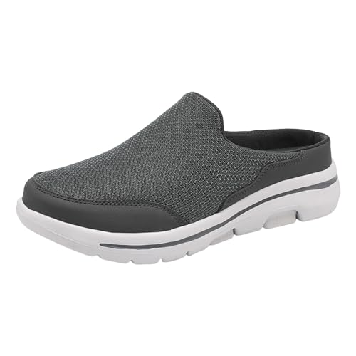 Damen Freizeitschuhe Flyweave Mesh Zehenumwicklung Atmungsaktiv Halb Flip Flops Bequeme Sommersandalen Leicht Strandschuhe (Dark Gray, 41) von Generic