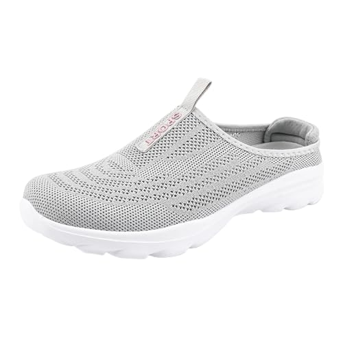Damen Freizeitschuhe Leichte Bequeme Flip Flops Große Größen Atmungsaktiv Weiches Obermaterial Flexibel Sohle Strandsommer (Grey, 40) von Generic
