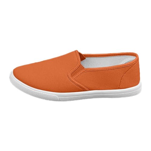Damen Freizeitschuhe Unisex Canvas Sneaker flach bequem Schlupfschuhe modische Alltagsschuhe für Jeans Freizeithosen Bequeme Laufschuhe (Orange, 39) von Generic