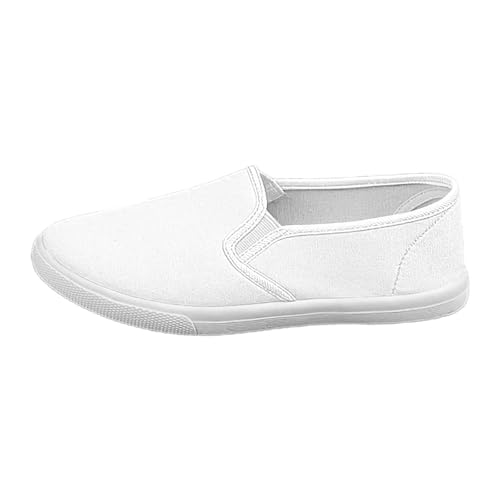 Damen Freizeitschuhe Unisex Canvas Sneaker flach bequem Schlupfschuhe modische Alltagsschuhe für Jeans Freizeithosen Bequeme Laufschuhe (White, 43) von Generic