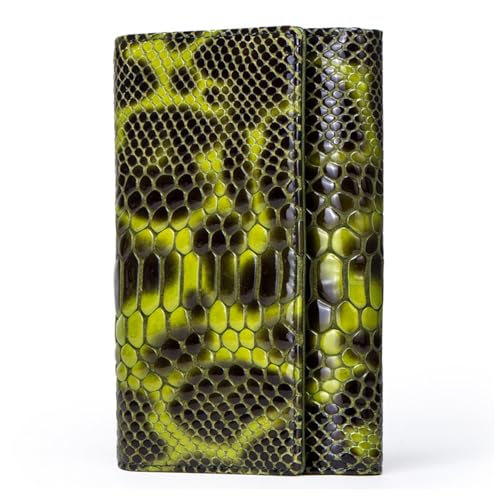 Damen Geldbörse Schlangendruck Leder Geldbörse RFID Blockierung Rindsleder Geldbörse mit Mehrere Kartenfächer Telefonfach für den täglichen Gebrauch, Grün , Einfarbig von Generic