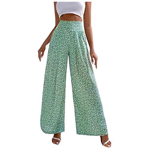 Damen Glitzer Pailletten Hose Hohe Taille Glocke Unterteil Ausgestellte Hose Dehnbar Freizeit Home Pants Mode Hose Hose (03D-Grün, XXXL) von Generic