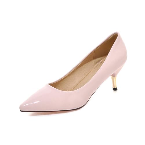 Damen Glitzer Pumps Mit Hohen Keilabsätzen Strapazierfähiges Wildleder Obermaterial Bequeme Runde Spitze Plattform Slip On Abend Party Schuhe,Rosa,42 EU von Generic