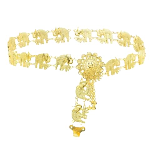 Damen Gold ethnische Kristallblume Taillenkette marokkanischer Kaftan Türkisch Indisch Sexy Bauchschmuck für Tanz und Festivals, 6538 g, Einheitsgröße von Generic