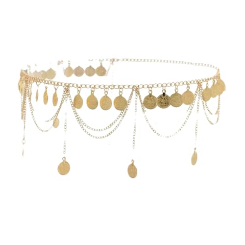 Damen Gold ethnische Kristallblume Taillenkette marokkanischer Kaftan Türkisch Indisch Sexy Bauchschmuck für Tanz und Festivals, 7601 g, Einheitsgröße von Generic