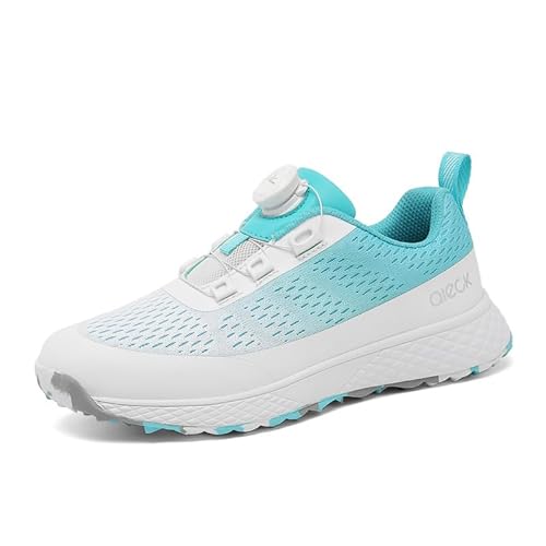 Damen Golf Turnschuhe, Leichte Outdoor Slip-On Golfsport Sportschuhe Atmungsaktive Walking Athletic Gym Turnschuhe,Blau,33 EU von Generic
