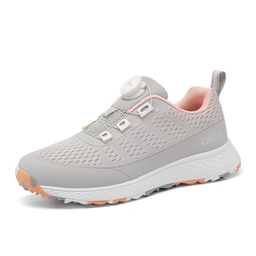 Damen Golf Turnschuhe, Leichte Outdoor Slip-On Golfsport Sportschuhe Atmungsaktive Walking Athletic Gym Turnschuhe,Grau,39 EU von Generic