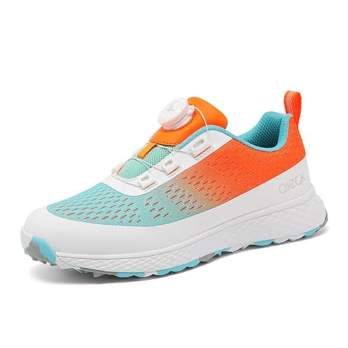 Damen Golf Turnschuhe, Leichte Outdoor Slip-On Golfsport Sportschuhe Atmungsaktive Walking Athletic Gym Turnschuhe,Orange,39 EU von Generic
