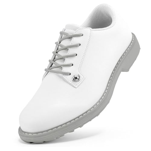 Damen Golfer Sport Trainer Mode wasserdichte Fitness Turnschuhe Leichte Flache Spikeless Walking Golf Schuhe,Grau,43 EU von Generic