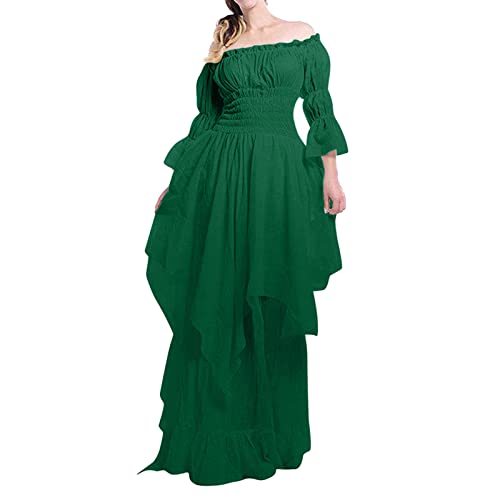 Damen Gothic Hexen Kleid Mittelalter Renaissance Kostüm Viktorianisches Kleid Mittelalter von Generic