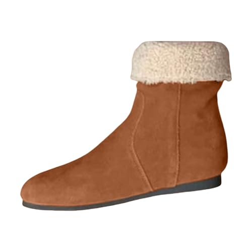 Damen Gummistiefel Kurz Winterstiefel Mädchen 38 Women's High Performance Warm Snow Boots Soft and Comfortable Can Adapt to The Cold and Harsh Damen Stiefel Mit Absatz Stiefeletten (Coffee, 40) von Generic