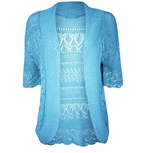 Damen Häkel-Bolero mit offener Vorderseite, Größe 44-56, türkis, 48-50 Damen Häkel-Bolero mit offener Vorderseite, Größe 44-56, türkis, 48-50 von Generic
