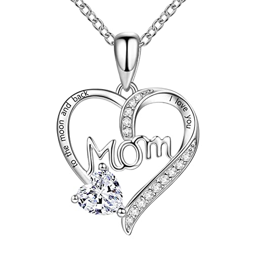Damen-Halskette mit Herzgravur und Diamanten, Muttertagsgeschenk, Schmuckanhänger, schönes Herz, bewegliches Geschenk, modische Damenhalsketten, a, 7cmX5cmX1cm von Generic