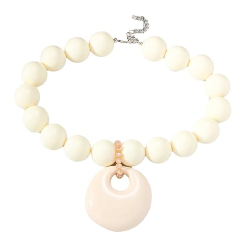 Damen-Halskette mit dickem, klobigem Acryl-Perlenschmuck, handgefertigt, übertrieben, modisch, großer Anhänger von Generic