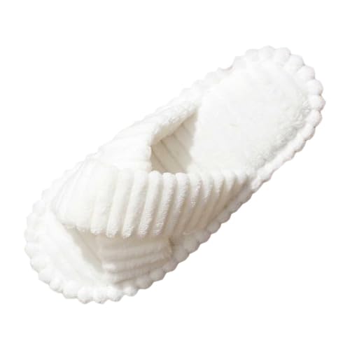 Damen Hausschuhe Pantoffeln Slippers Herren Winter Hausschuhe Memory Schaum Weiche Wärme Bequem Slide-Schuhe Flauschiger Plüsch rutschfeste (White, 43) von Generic