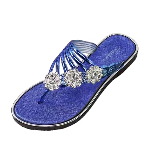 Damen Hausschuhe Vintage Blumenstickerei Schlappen Strandschuhe Blumen Bohemian Orthopädische Schuhe Weiche Unterseite Freizeit Offene für Strand Reisen Trekking von Generic