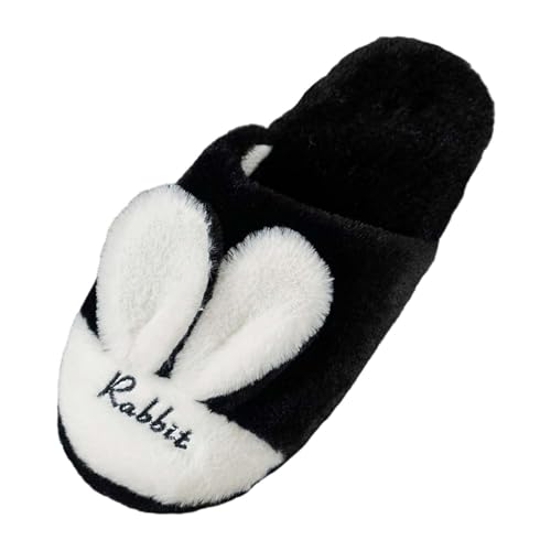 Damen Hausschuhe Winter Warme Pelzige Plüsch Pantoffeln Warm Gemütliche Hasen Pantoletten Flauschige Bequem Rutschfeste Hausschlappen Filzpantoffeln Bequeme Slippers von Generic