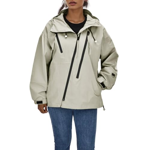 Damen Herbst Winter Outdoor Bergsturmjacke Reine Farbe Lose Große Freizeitjacke Winddicht Paar Bergsteigen Mantel Windbreaker Winterjacke 46 von Generic
