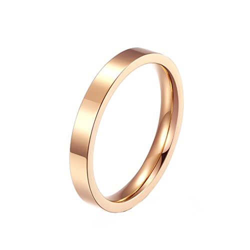 Damen Herren Edelstahl 3MM Stapelbarer Ring Schwanz Ring Band f眉r Verlobung Hochzeit von Generic
