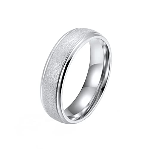 Damen Herren Edelstahl Sandgestrahlt Ring Band f眉r Verlobung Hochzeit von Generic