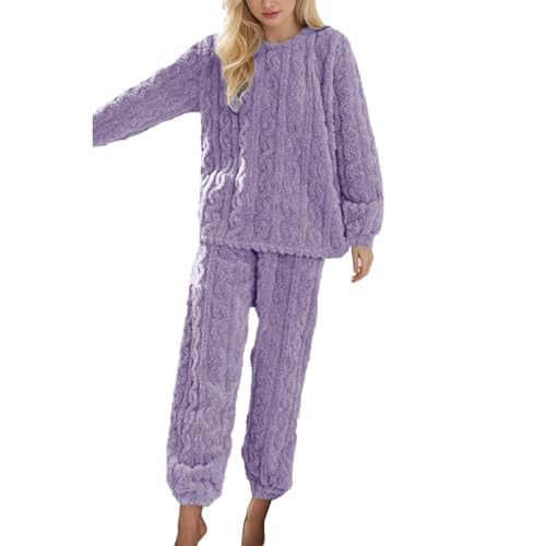 Damen Herren Schlafanzüge Warme Polar Fleece Pyjama Set Winter Langarm Hausanzug Paar Nachtwäsche Mit Lange Oberteile Und Hosen von Generic