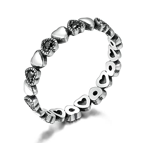 Damen Herz Ringe S925 Sterling Silber Verlobung Ewigkeit Ehering Ringe mit Zirkonia für Geburtstagsgeschenk Brautparty von Generic