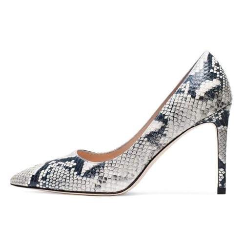 Damen High Heels Pumps Geschlossene Spitze Zehenpartie Stilettos 4,7 Zoll Absätze Schlangenmuster PU Klassisch Büro Spezial Elegante Hochzeitspumps,Grau,37 EU Damen High Heels Pumps Geschlossene Spitze Zehenpartie Stilettos 4,7 Zoll Absätze Schlangenmuster PU Klassisch Büro Spezial Elegante Hochzeitspumps,Grau,37 EU von Generic