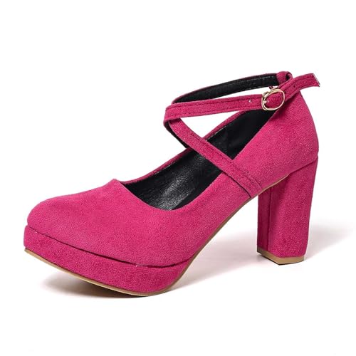Damen Hochhackig Hohe Schuhe Elegant rutschfest Bequem Atmungsaktiv Büro Freizeit zum Hineinschlüpfen Riemchen High Heels Absatz Bequemschuhe (41) von Generic
