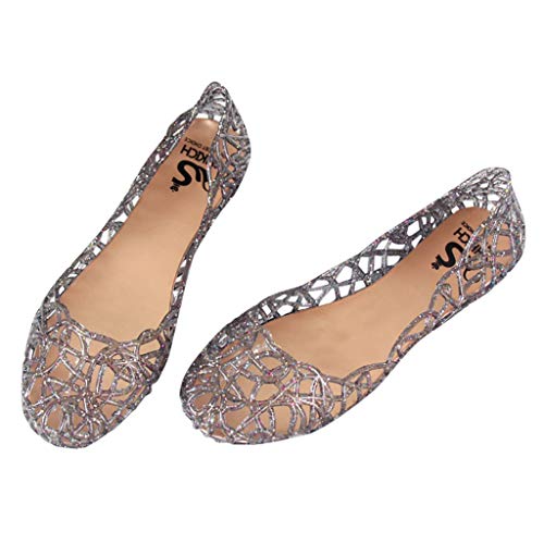Damen Hohl Flach Gelee Sandalen Bird-Nest Ballett Weich Plastik Freizeit Schuh von Generic